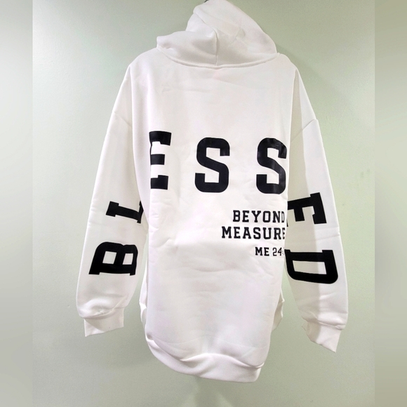 NWT OVERSIZED HOODIE PLUS SIZES "Blessed beyond measure" - Picture 1 of 8